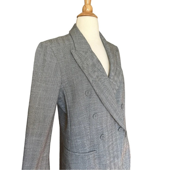 CLUB MONACO Double Breasted Blazer Jacket Gray Aditha Power Tailored, Size 12 - Picture 6 of 16